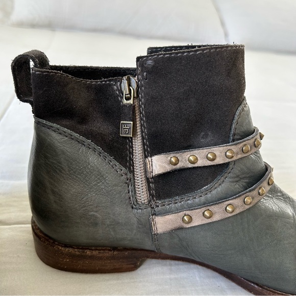 Alberto Fermani Suede and Keather Buckled Booties - Picture 6 of 12